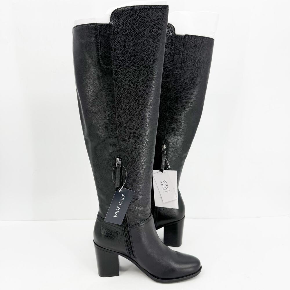 Naturalizer Womens Kyrie Knee High Boots US 8.5 M Wide Calf Black Leather NIB - Picture 6 of 11